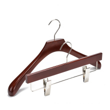 Luxury deep walnut hotel wood suit hanger for toggery